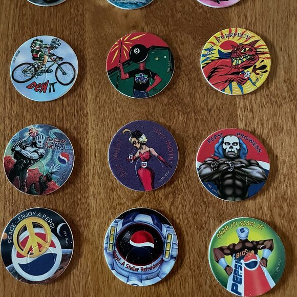 Vintage 37 POGS Big Slam 1995 Pepsi Mountain Dew Sport Collection - Picture 8 of 11